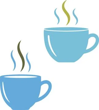 Modern Tea or Coffee Cup Set - Minimalist Beverage Icons for Cafe &amp; Branding Stock Illustration