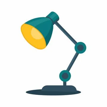 Modern teal desk lamp vector illustration isolated on white Stock Illustration