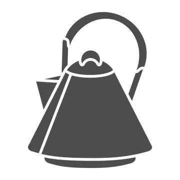 Modern teapot solid icon, kitchenware concept, kettle sign on white background Stock Illustration