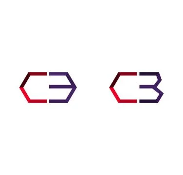 Modern tech 3d CB letter logo Stock Illustration