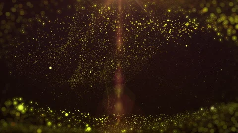 Modern Tech 4K Digital Particle Wave Background with Flowing Gold Motion Stock Footage 321758789
