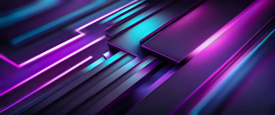 Modern Tech Background 3D Widescreen Background in Modern Tech Style with ... Stock Photos