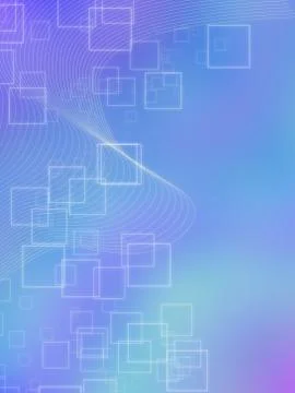 Modern tech background with blending of lines and outlined glowing squares on Illustrazione stock