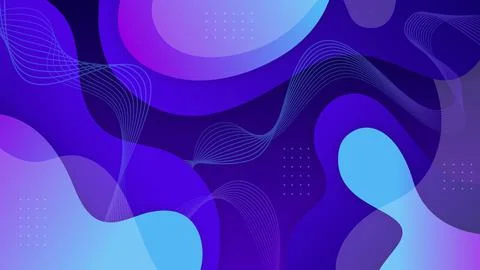 Modern Tech Blue Background with Liquid Shapes and Lines 스톡 일러스트