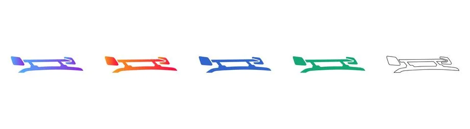 Modern Tech Component and Connector Icons Stock Illustration