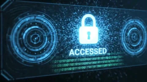 Modern Tech Display: Locked to Accessed Transition Stock Footage 316279583