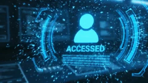 Modern Tech Display: Locked to Accessed Transition Stock Footage 316279586