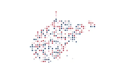 Modern Tech Dots Building the West Virginia State Map Stock Footage 323098831