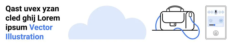 Modern Tech Gadgets with Cloud and Smartphone UI Concept イラスト素材