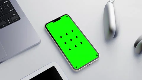 Modern Tech Gadgets with Green Screen Smartphone Stock-Footage 265059839