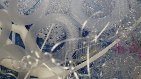 Modern Tech Pollution: Microplastics and Ruined Synthetic Material Video stock 342758444