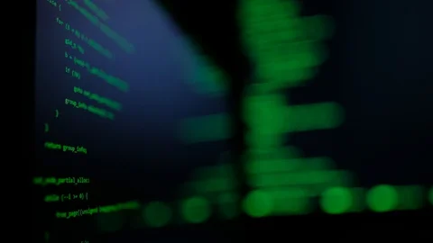 Modern tech. Program development and blockchain concept. Developer working on Vidéo 123179044