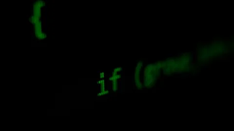 Modern tech. Program development and blockchain concept. Developer working on Vidéo 123312559