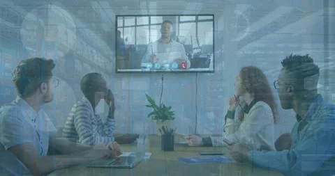 Modern tech simplifies business processes and global communication. Stock Footage 329427781