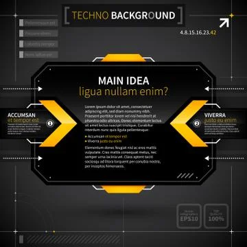 Modern techno background with main idea and two options. Stock Illustration