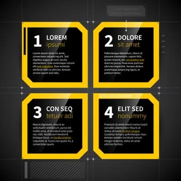 Modern techno layout with 4 options. Stock Illustration