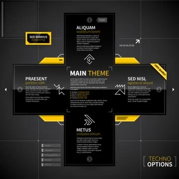 Modern techno layout with 4 options. Stock Illustration