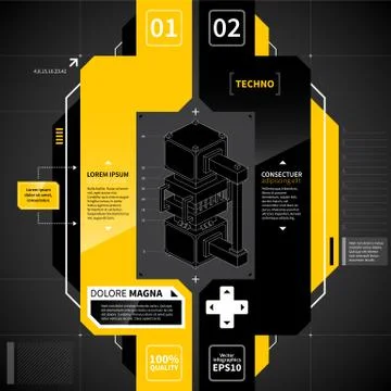Modern techno layout. Stock Illustration