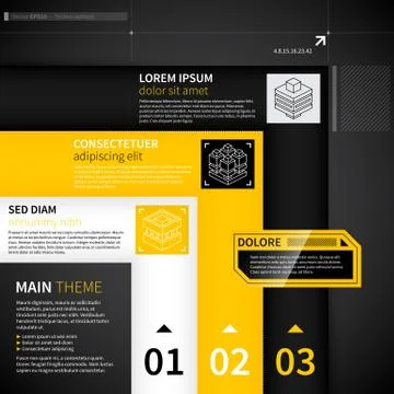 Modern techno layout with three lines. Stock Illustration