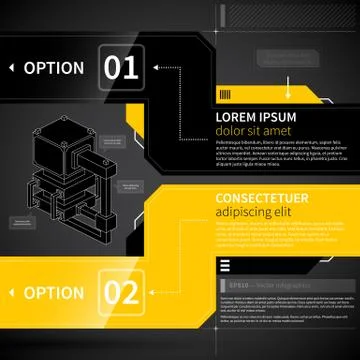Modern techno layout with two options. Stock Illustration