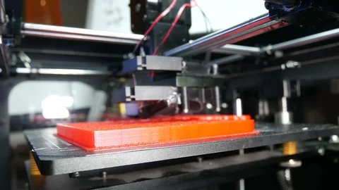 Modern technological advances 3D printing plastic Stock Footage 89146779