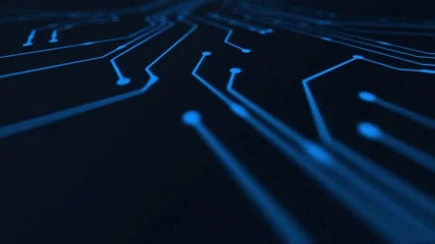 Modern technological background of futuristic printed circuit board Stock Footage 327576833