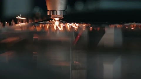 Modern Technological Cnc Cutting Power Action on Metallic Horizontal Ironwork Vídeos de archivo 151772119