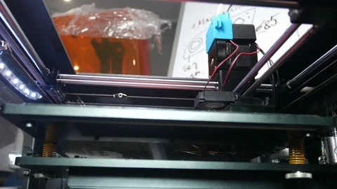 Modern technological development of 3d printing of 3d printers Stock Footage 89146905