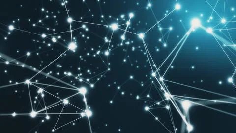 Modern technological rotary background with connections and nodes 3d illustra イラスト素材