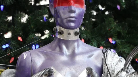 Modern technological statue Video stock 104932208