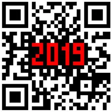 Modern technologies 2019 written inside a QR code Stock Illustration