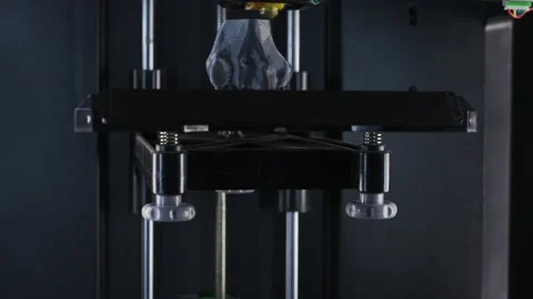 Modern technologies, 3d printer prints human bone model, the process of printing Stock Footage 190366069