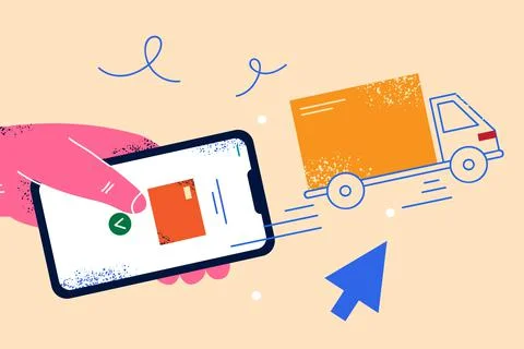 Modern technologies and transportation concept Illustrazione stock