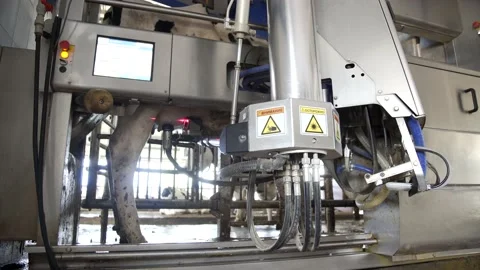 Modern technologies at a dairy farm. Stock Footage 146363430