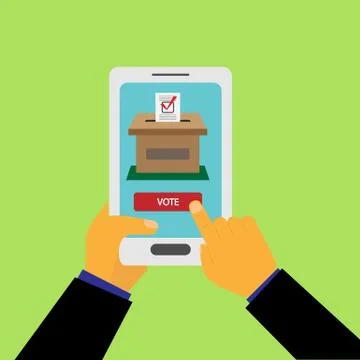 Modern technologies of electronic and remote voting Illustrazione stock