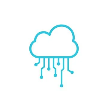 Modern technologies icon. Cloud and circuits. Isolated on white background... 스톡 일러스트