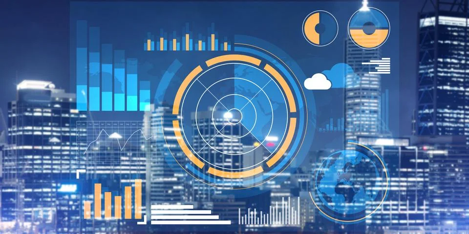 Modern technologies as means of optimization and making new progress step Illustrazione stock