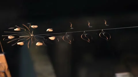 Modern technologies production high-tech equipment. CNC Laser cutting of metal Stock Footage 153822738