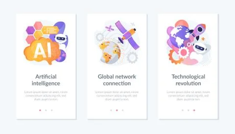 Modern technologies progress app interface template. Stock Illustration
