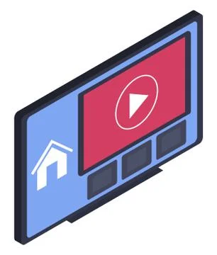 Modern Technologies, Smart TV Interface on Screen Stock Illustration