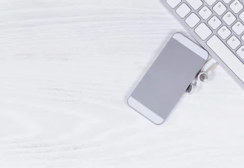 Modern Technologies on white desktop background Stock Photos