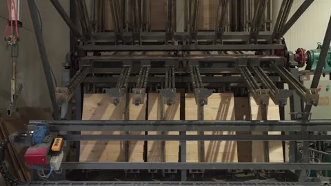 Modern technologies in woodworking industry Stock Footage 163823630