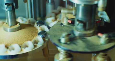 Modern technologies.rotating parts of complex industrial equipment. view from Stock Footage 163906629