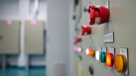 Modern technology and engineering of substation buildings Stockbeeldmateriaal 246861085