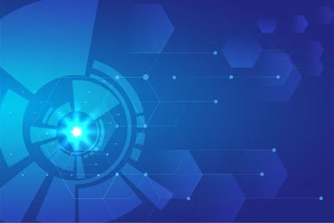 Modern technology background with neon glow lights and flash. Stock Illustration