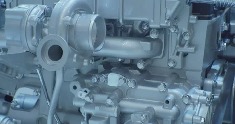 Modern technology background. part of an internal combustion engine block. close 動画素材 161602979