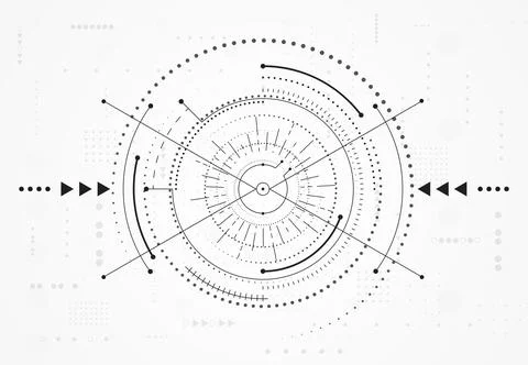 Modern technology background. Target screen elements. Outline HUD Stock Illustration