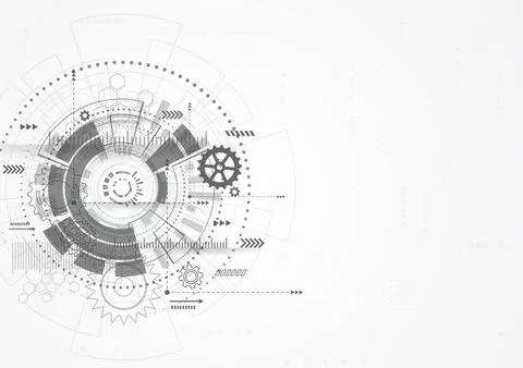 Modern technology background. Target screen elements. Outline HUD Illustrazione stock