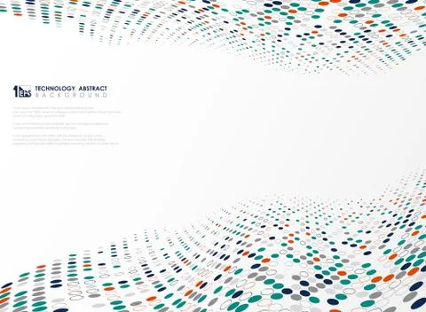 Modern technology circle colors pattern of futuristic design background. Stock Illustration
