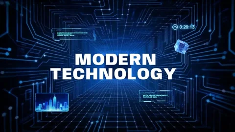 Modern technology concept with futuristic circuit board background Stock Footage 336591123